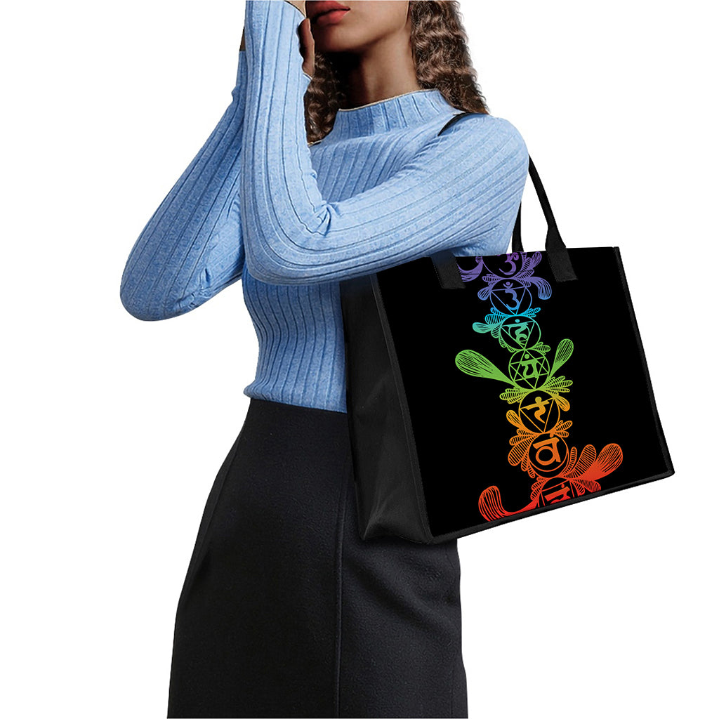 Seven Spiritual Chakras Print Canvas Tote Bag