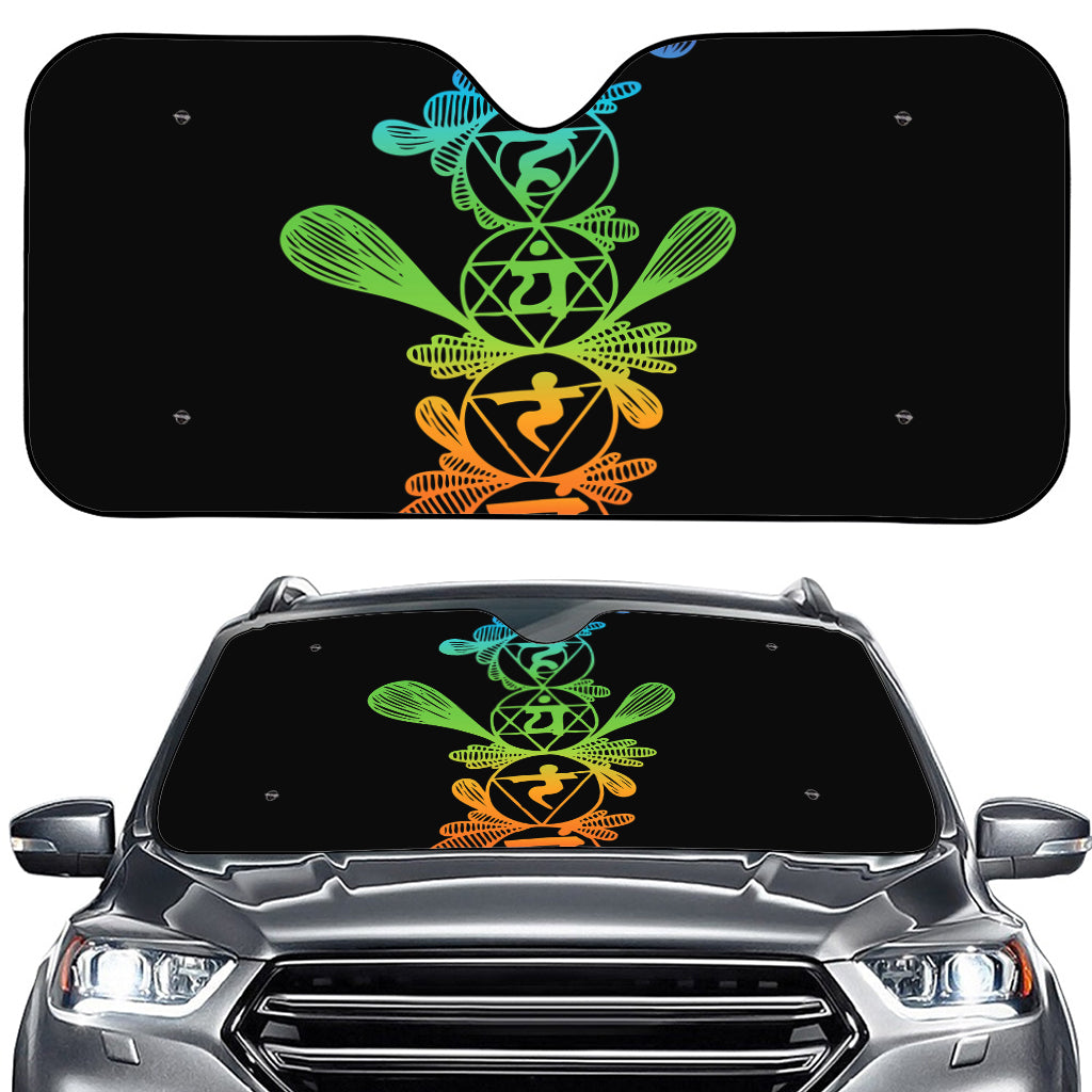 Seven Spiritual Chakras Print Car Windshield Sun Shade