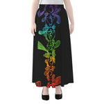 Seven Spiritual Chakras Print Chiffon Maxi Skirt