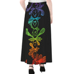 Seven Spiritual Chakras Print Chiffon Maxi Skirt