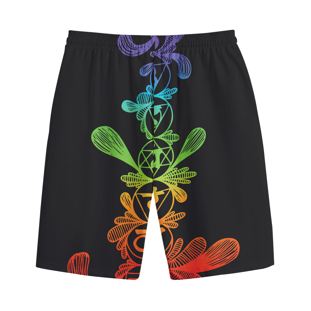 Seven Spiritual Chakras Print Cotton Shorts