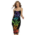 Seven Spiritual Chakras Print Cross Back Cami Dress