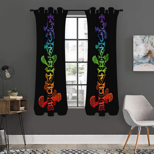 Seven Spiritual Chakras Print Curtain