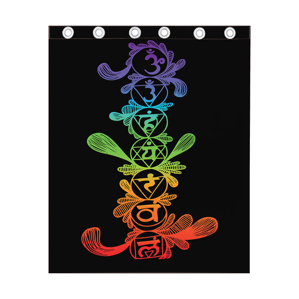 Seven Spiritual Chakras Print Curtain