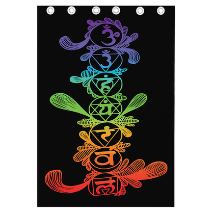 Seven Spiritual Chakras Print Curtain