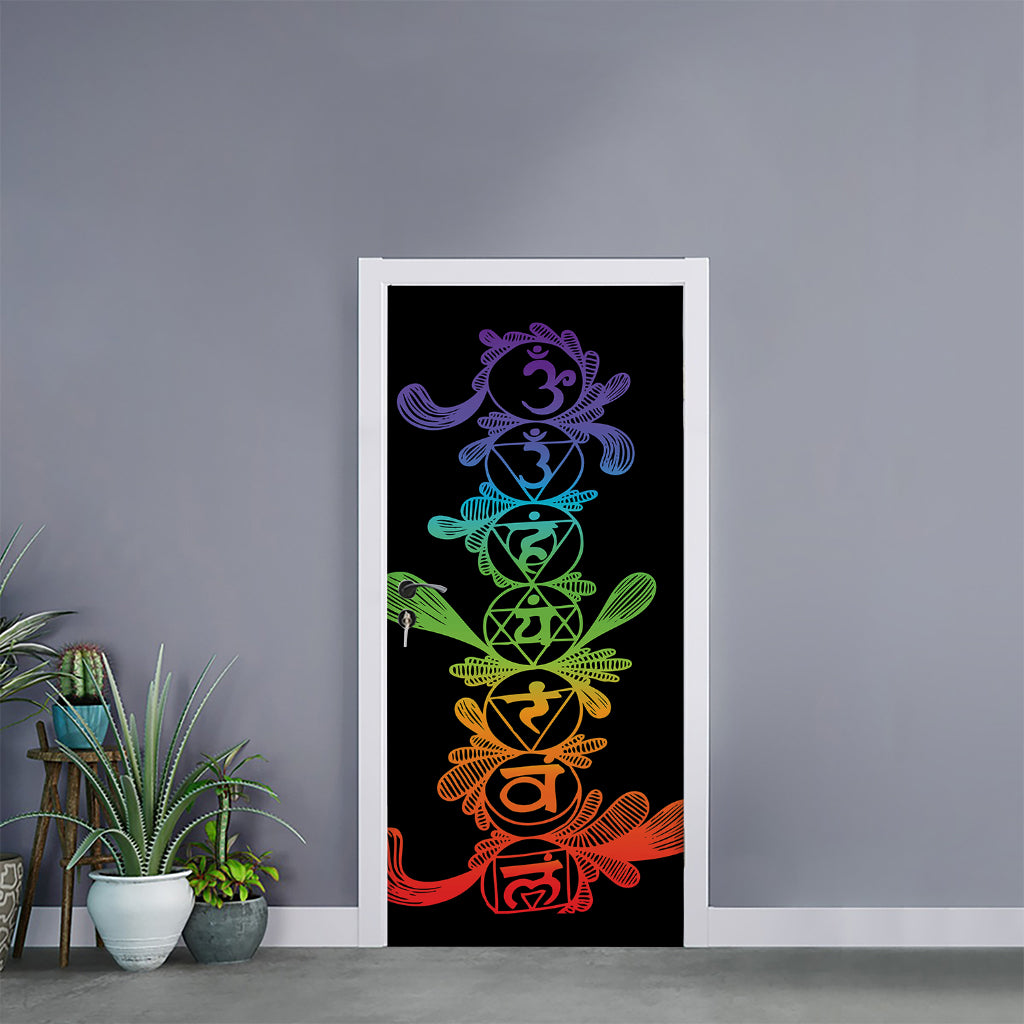 Seven Spiritual Chakras Print Door Sticker
