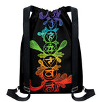 Seven Spiritual Chakras Print Drawstring Backpack