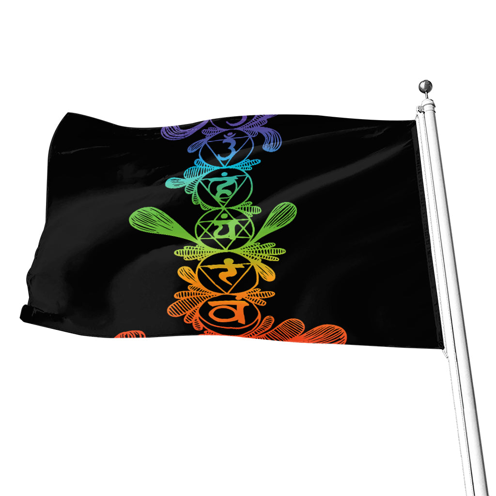 Seven Spiritual Chakras Print Flag