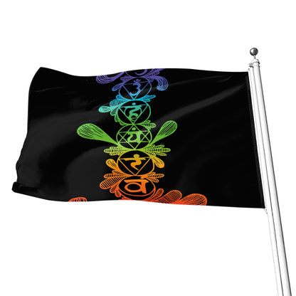 Seven Spiritual Chakras Print Flag