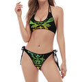 Seven Spiritual Chakras Print Halter Scoop Tie Side Bikini