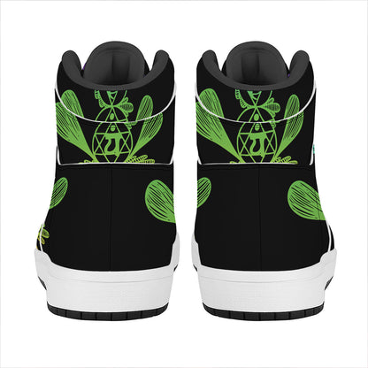 Seven Spiritual Chakras Print High Top Leather Sneakers