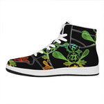 Seven Spiritual Chakras Print High Top Leather Sneakers