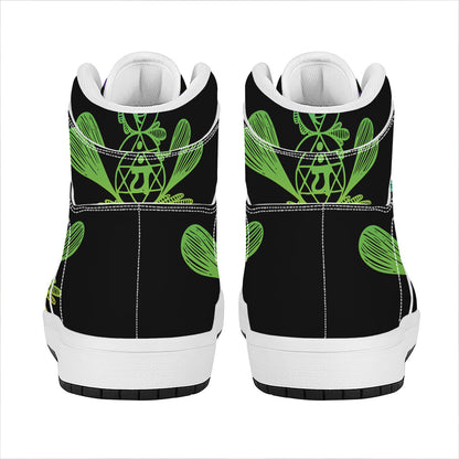 Seven Spiritual Chakras Print High Top Leather Sneakers