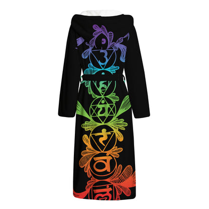 Seven Spiritual Chakras Print Hooded Bathrobe