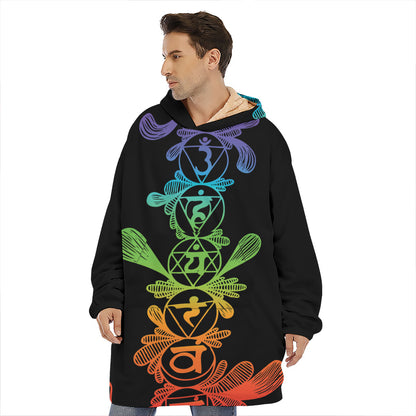 Seven Spiritual Chakras Print Hoodie Blanket