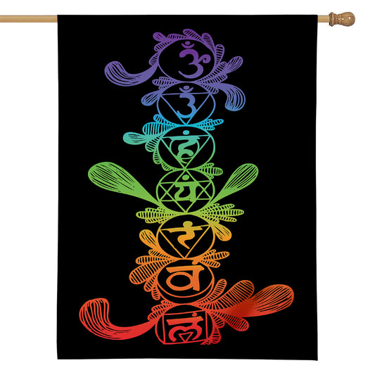 Seven Spiritual Chakras Print House Flag