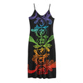 Seven Spiritual Chakras Print Jersey Midi Cami Dress