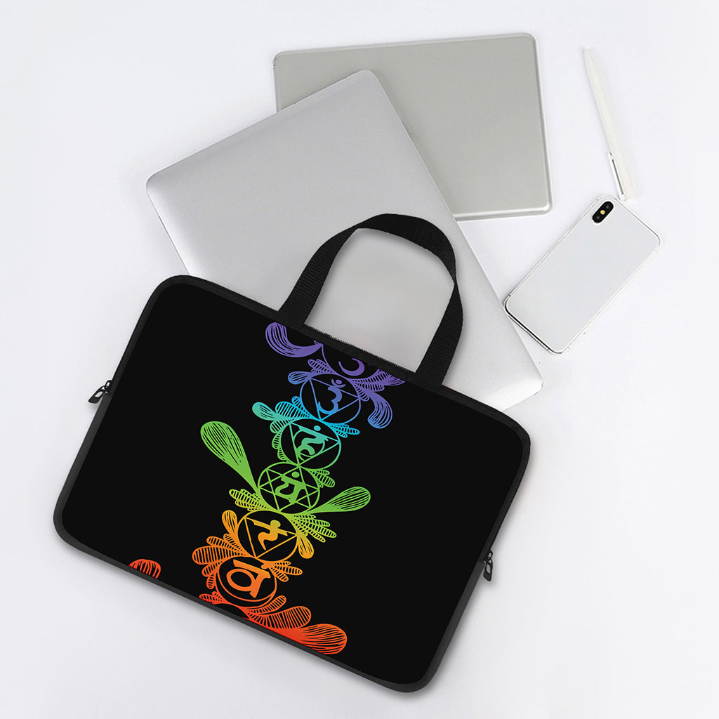 Seven Spiritual Chakras Print Laptop Sleeve With Handle