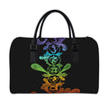 Seven Spiritual Chakras Print Leather Duffel Bag