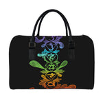 Seven Spiritual Chakras Print Leather Duffle Bag