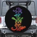 Seven Spiritual Chakras Print Leather Spare Tire Cover