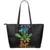 Seven Spiritual Chakras Print Leather Tote Bag