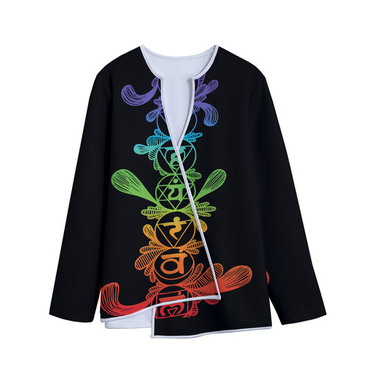 Seven Spiritual Chakras Print Long Sleeve Short Coat