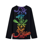 Seven Spiritual Chakras Print Long Sleeve Short Coat