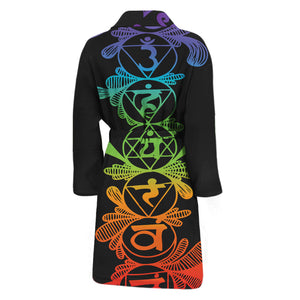 Seven Spiritual Chakras Print Men's Bathrobe