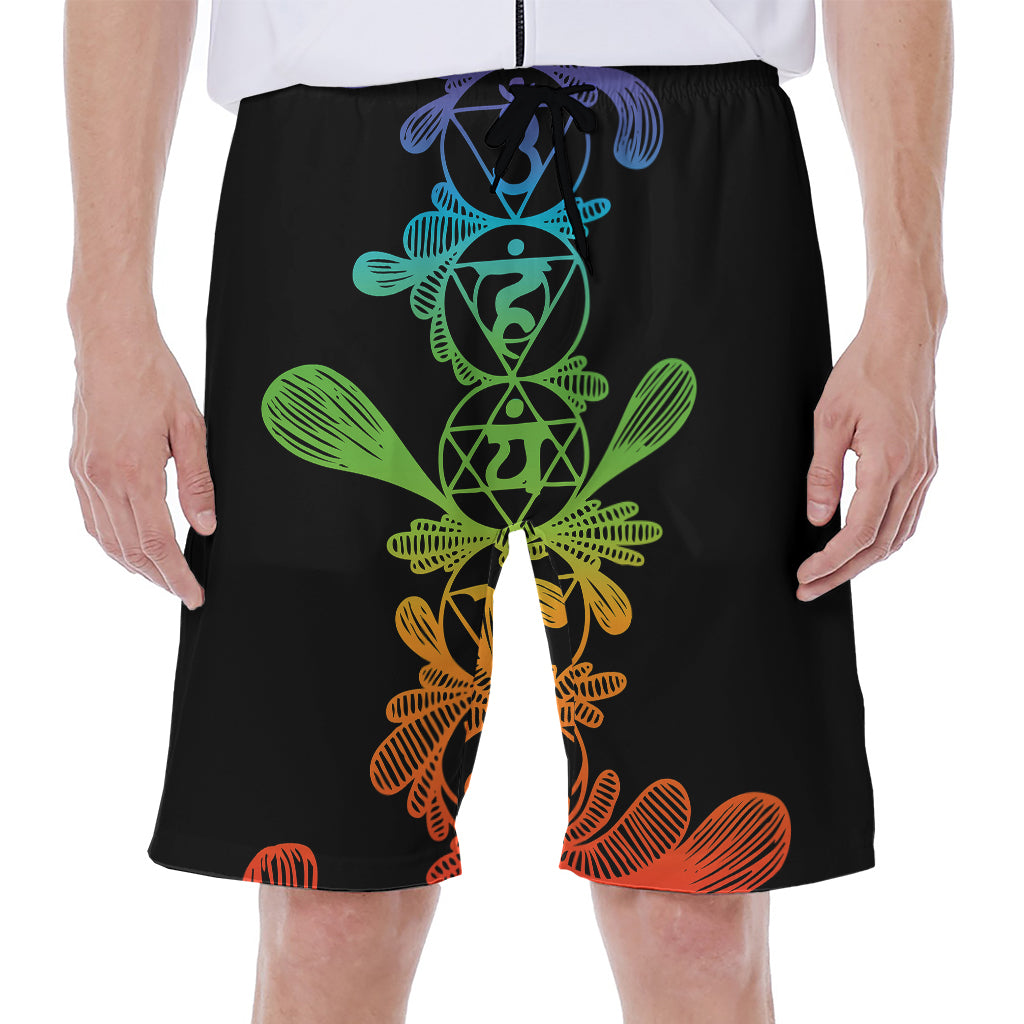 Seven Spiritual Chakras Print Men's Beach Shorts