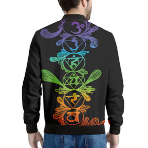 Seven Spiritual Chakras Print Men's Bomber Jacket