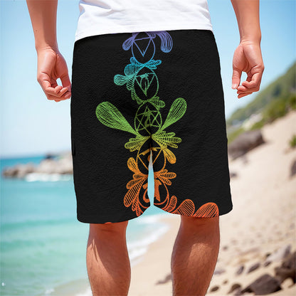 Seven Spiritual Chakras Print Men's Cargo Shorts