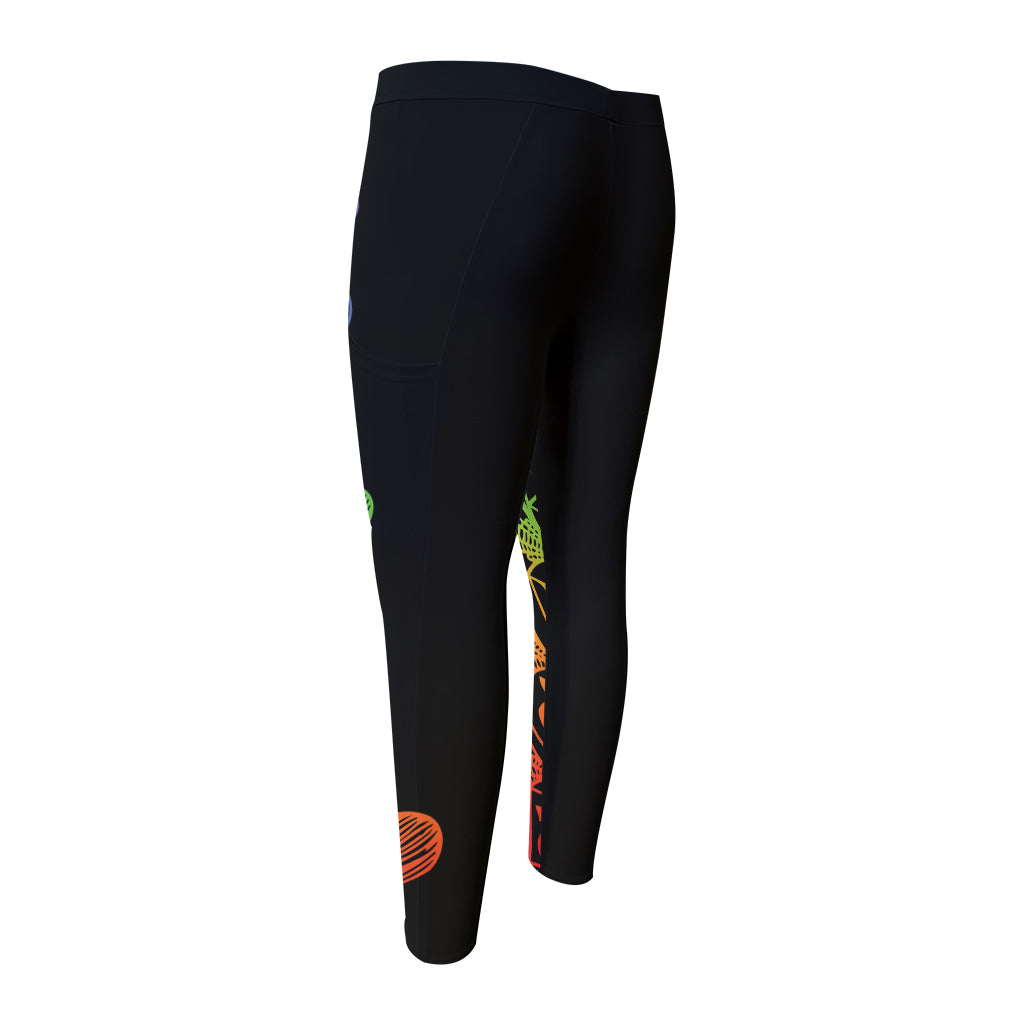 Seven Spiritual Chakras Print Men's Compression Pants