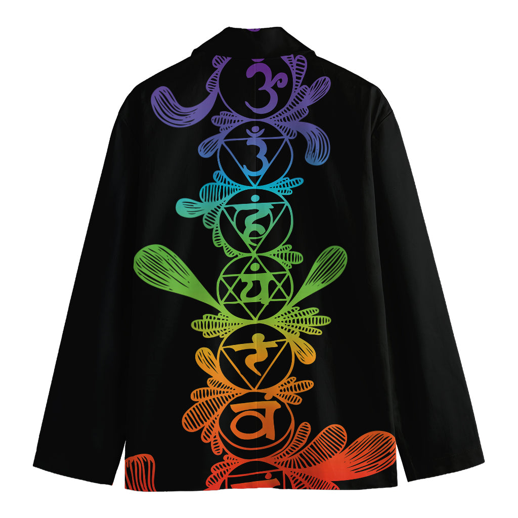 Seven Spiritual Chakras Print Men's Cotton Blazer