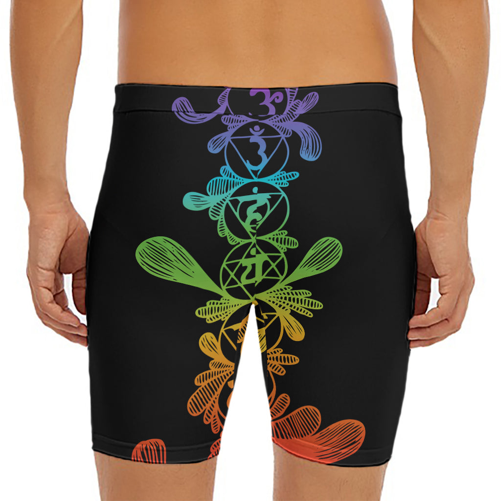 Seven Spiritual Chakras Print Men's Long Boxer Briefs