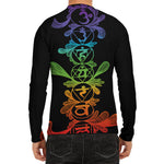 Seven Spiritual Chakras Print Men's Long Sleeve Rash Guard