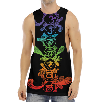Seven Spiritual Chakras Print Men's Muscle Tank Top