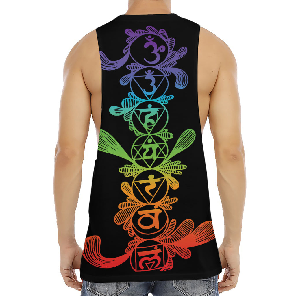 Seven Spiritual Chakras Print Men's Muscle Tank Top