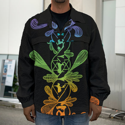 Seven Spiritual Chakras Print Men's Shirt Jacket