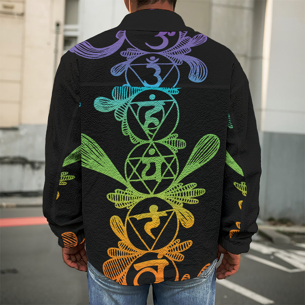 Seven Spiritual Chakras Print Men's Shirt Jacket