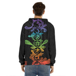 Seven Spiritual Chakras Print Men's Velvet Pullover Hoodie
