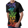 Seven Spiritual Chakras Print Men's Velvet T-Shirt