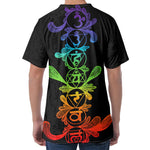 Seven Spiritual Chakras Print Men's Velvet T-Shirt