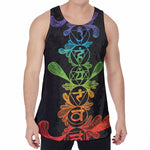 Seven Spiritual Chakras Print Men's Velvet Tank Top