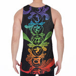 Seven Spiritual Chakras Print Men's Velvet Tank Top