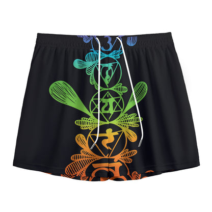 Seven Spiritual Chakras Print Mesh Shorts