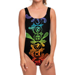 Seven Spiritual Chakras Print One Piece Swimsuit