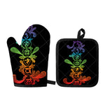 Seven Spiritual Chakras Print Oven Mitt And Pot Holder Set