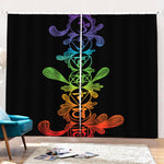 Seven Spiritual Chakras Print Pencil Pleat Curtains