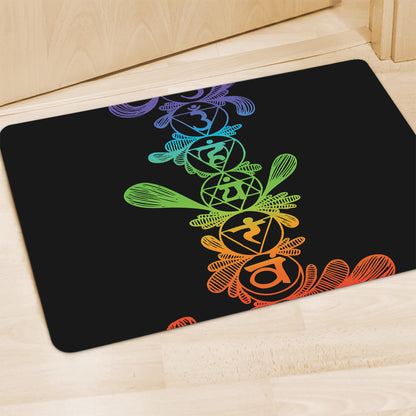 Seven Spiritual Chakras Print Polyester Doormat